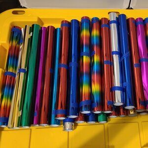 Lot of 46 Metallic HTV rolls 12"x5' Assorted colors